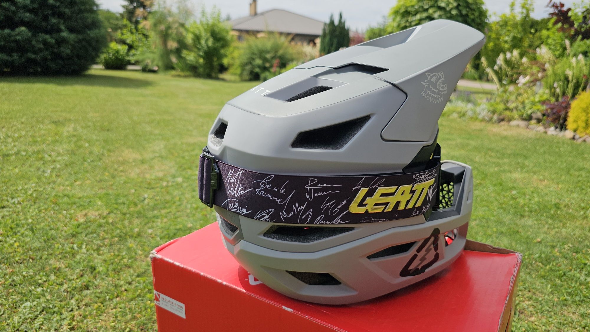 Kask gogle Leatt fullface zbroja Fox 3DO kierownica + mostek Endura