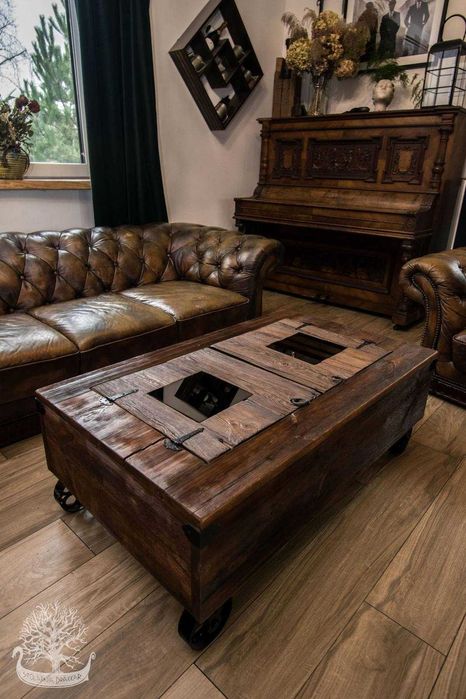 Stolik kawowy/skrzynia na wino rustykalna, boho, vintage, retro, loft