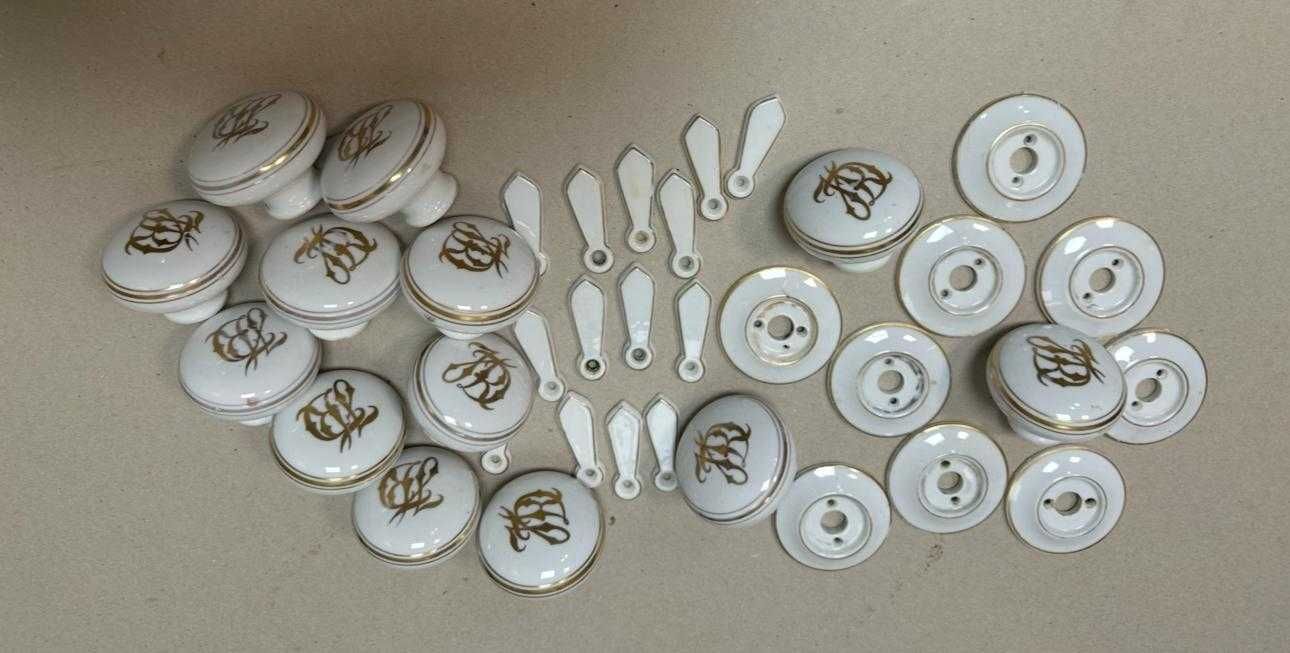 Maçanetas em porcelana antigas, puxadores
