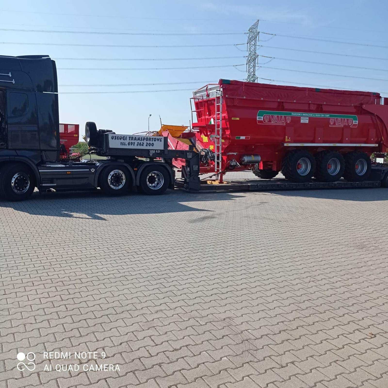 Transport niskopodwoziowy gabarytowy Kombajny Koparki Traktory itd