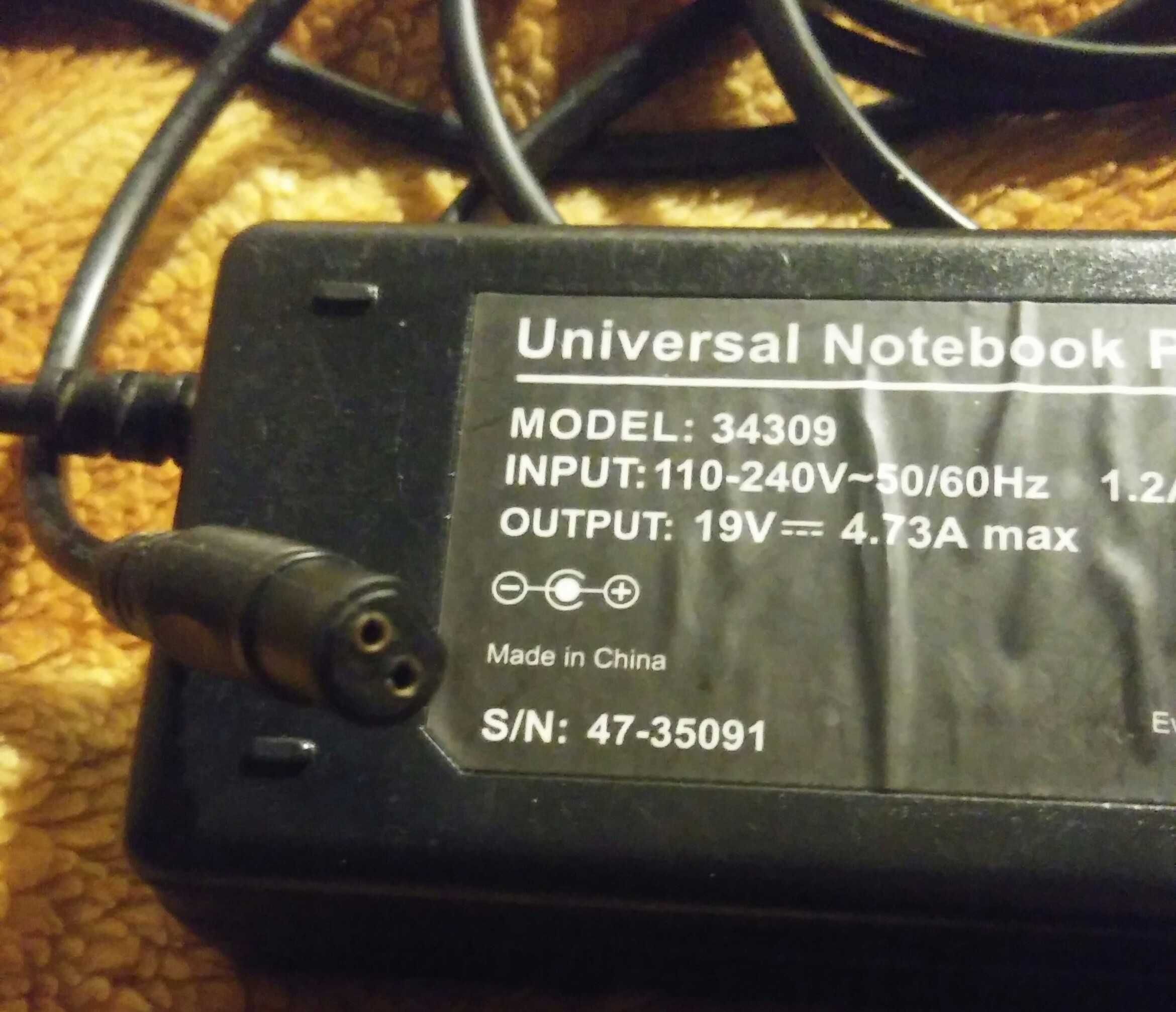 Universal notebook power supply 19v model 34309 zasilacz
