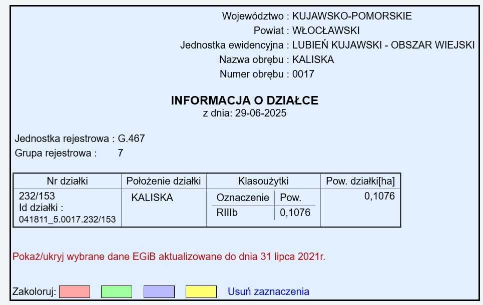 Działka budowlana - Lubień Kujawski/Kaliska - atrakcyjna lokalizacja