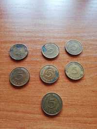 Moneta 5 pfennig 1969/91(7sztuk)