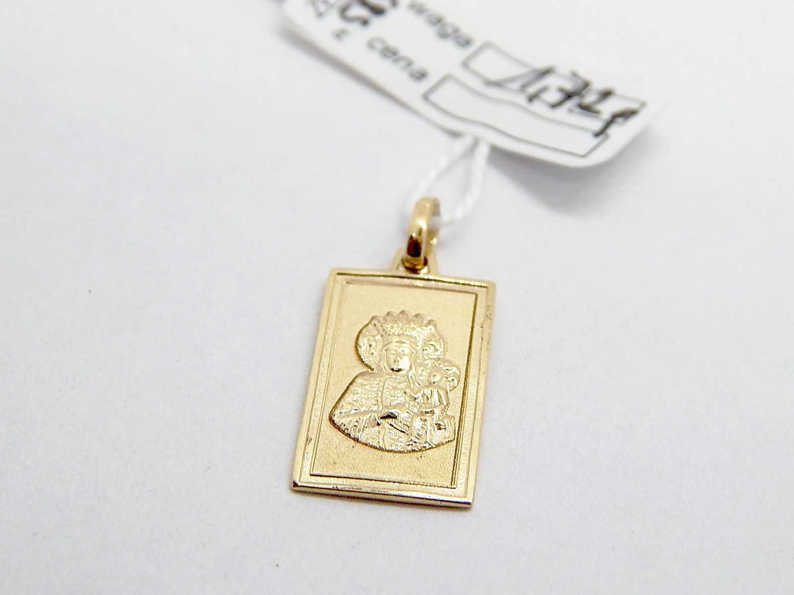 Złota zawieszka medalik Matka Boska z Jezusem złoto pr. 585 waga 1,72g