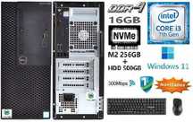 Pç/Torre DELL 3050 7ªG|i3.7100-3.9G|16G|HDMI|NVMe256G+HDD500G|W11