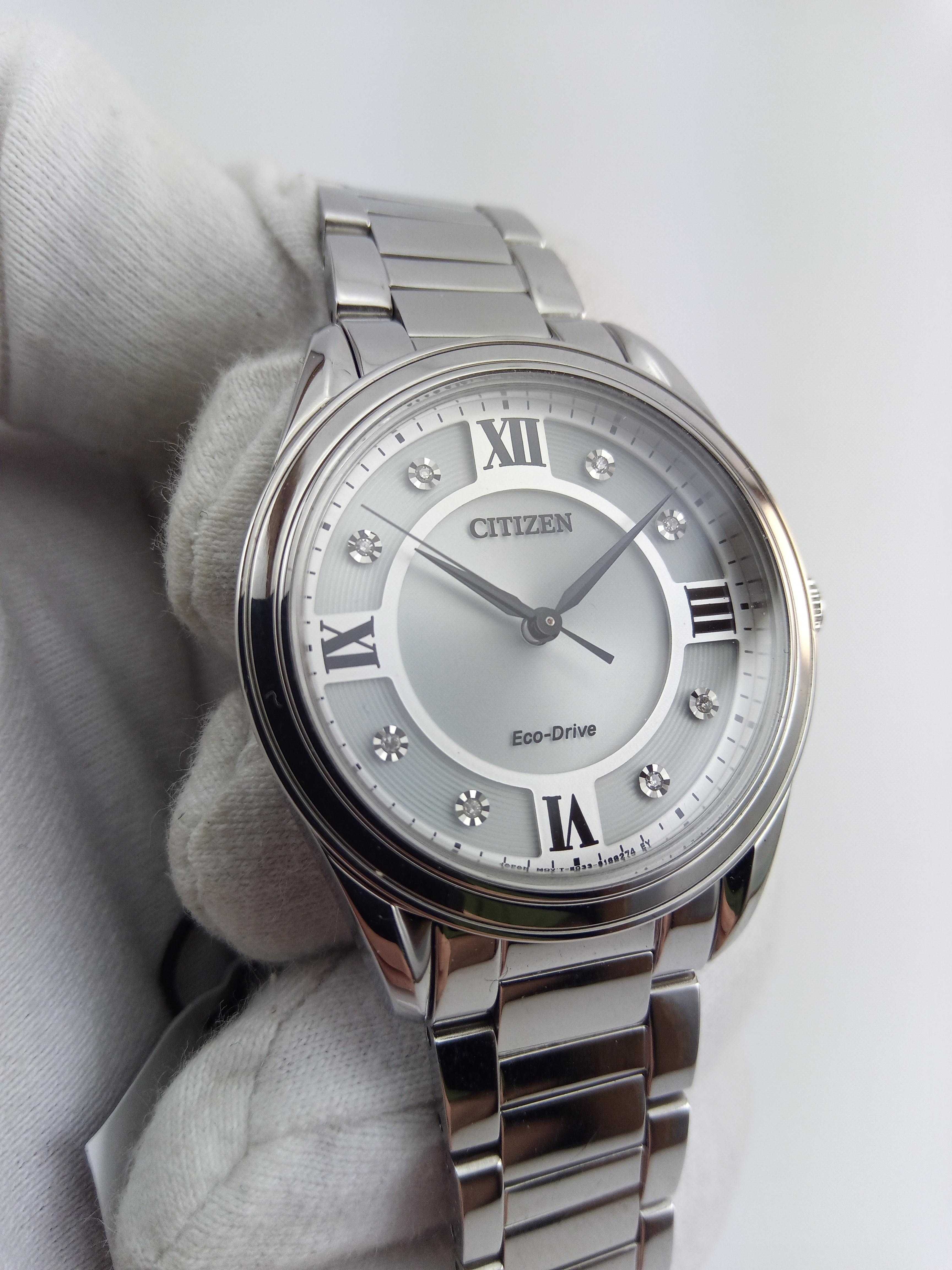 Женские часы с бриллиантами Citizen Diamond EM0870-58A сапфир годинник