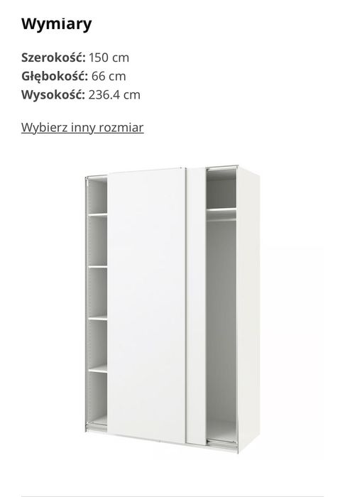 IKEA SZAFA PAX przesuwna biała