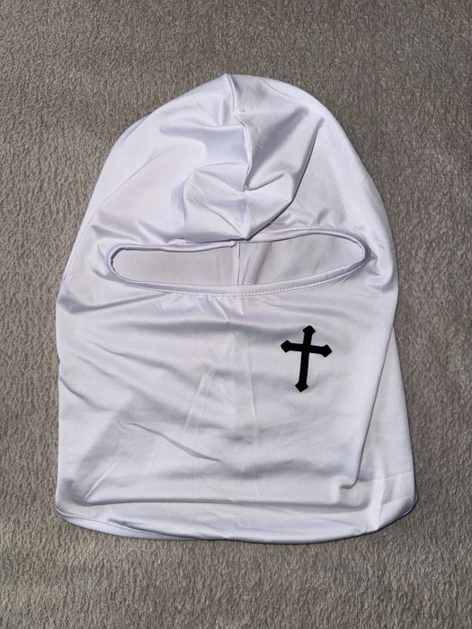 Балаклава з хрестом в чорному/білому кольорі