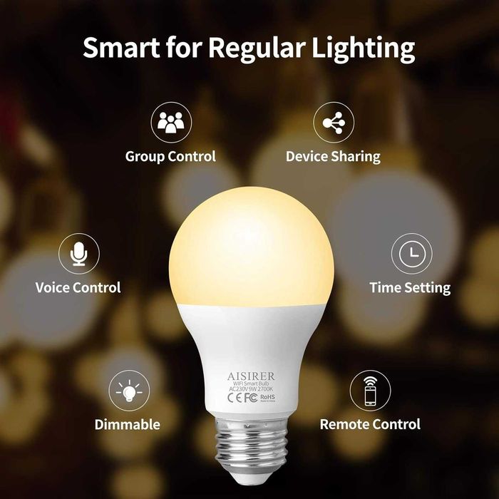 Nowa żarówka/ żarówki/ światło / Wifi / 4 szt / E27/ AISIRER !7211-B!