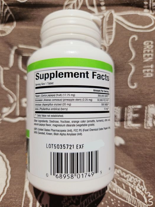 Natural Factors ферменти папаї з амілазою та бромелаїном папайя ензимы