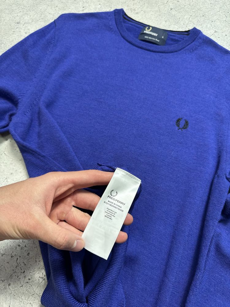 Кофта Свитер Fred Perry Оригинал Идеал Размер S Шерстяной