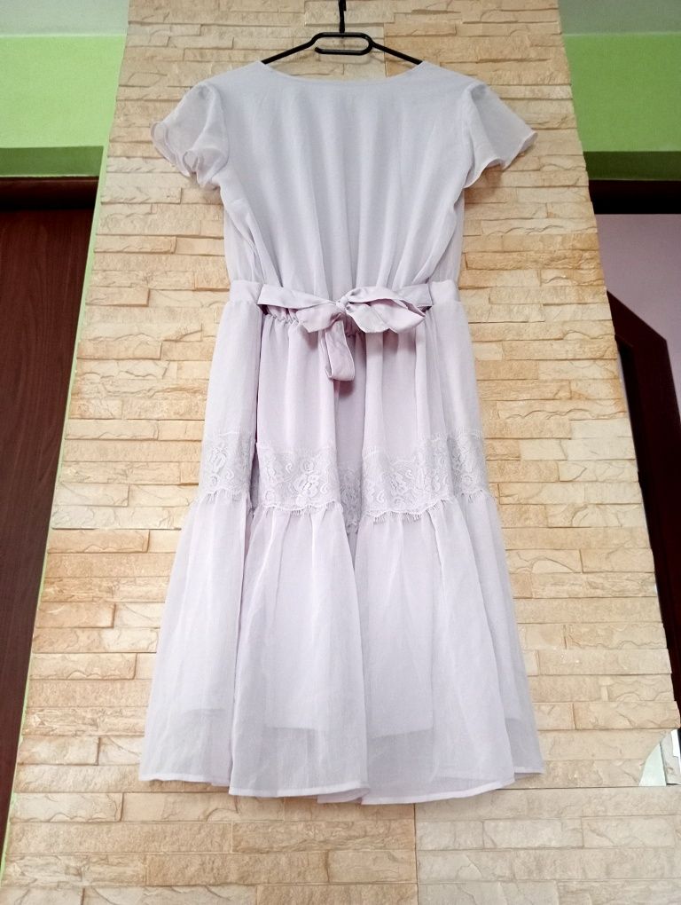 Sukienka szara, elegancka, wiązana, gumka, rozmiar XS, H&M Mama