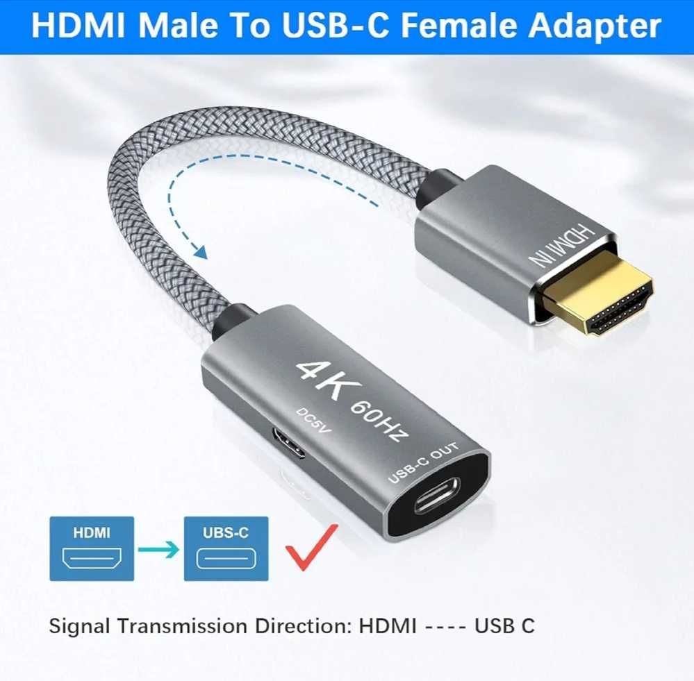 Adapter kabla HDMI męski na USB-C 4K 60Hz MacBook