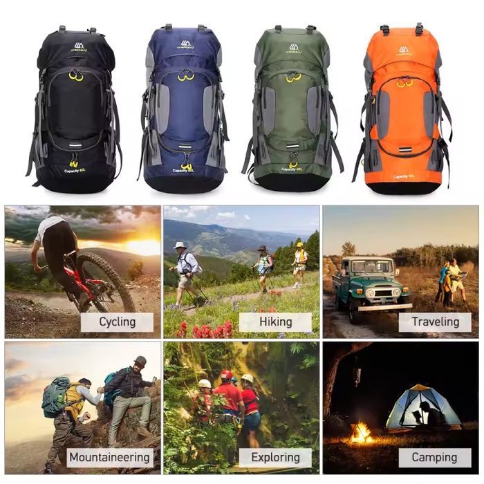 Туристичний трекінговий похідний рюкзак Weikani 60L + чехол в подарок
