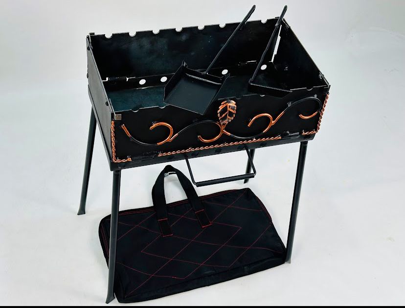 Мангал розкладний з ковкою на 8 шампурів