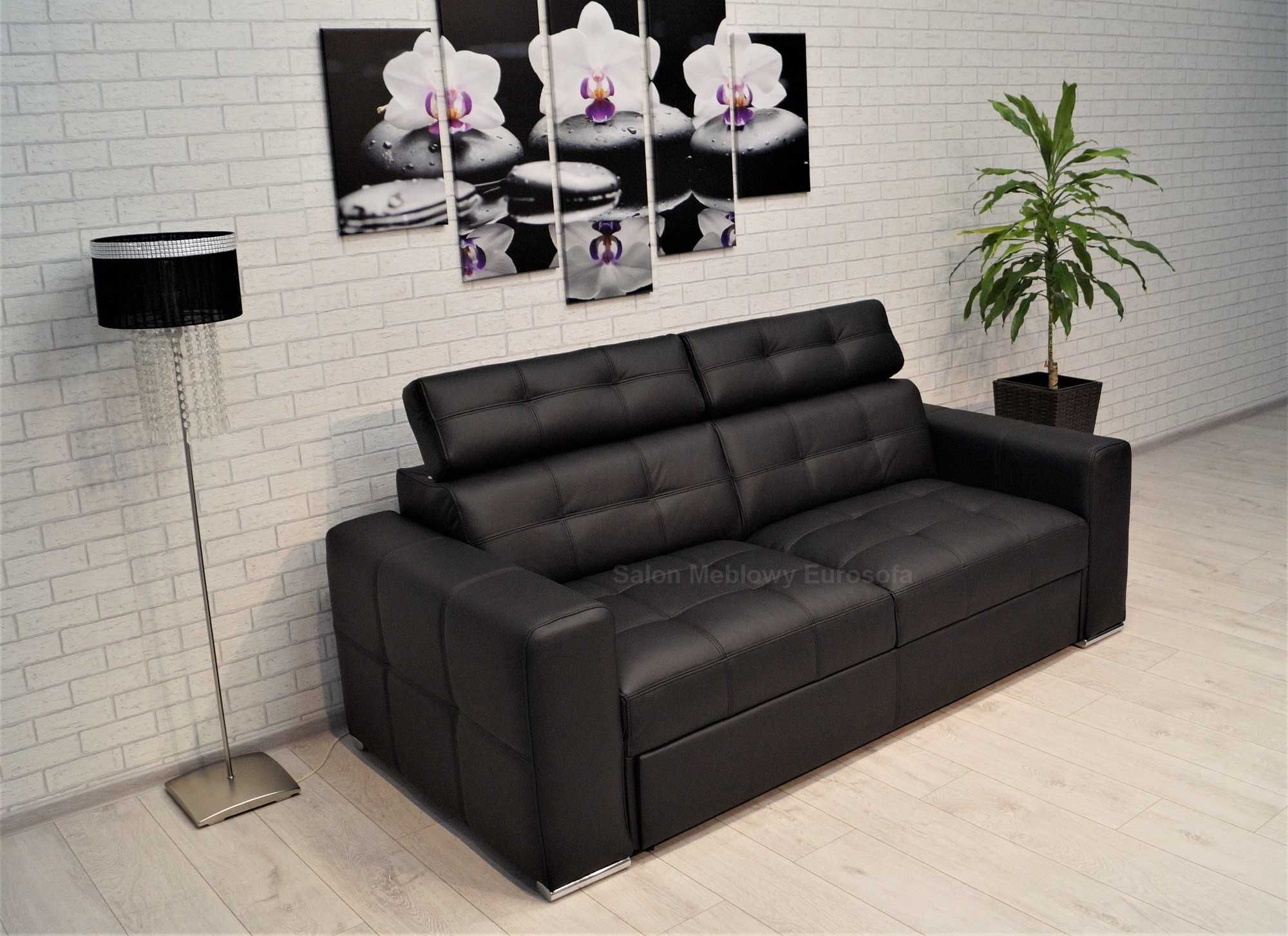 Kanapa ze skóry 205cm sofa 3os skóra naturalna funkcja spania