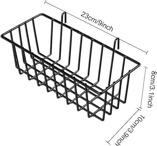 Zestaw 2 koszyków na ścianę z metalu – organizer i dekoracja