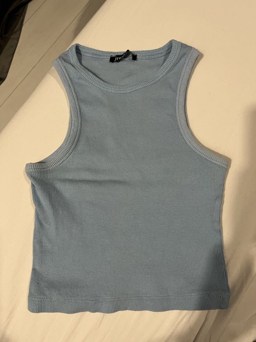 Майка в рубчик блакитна