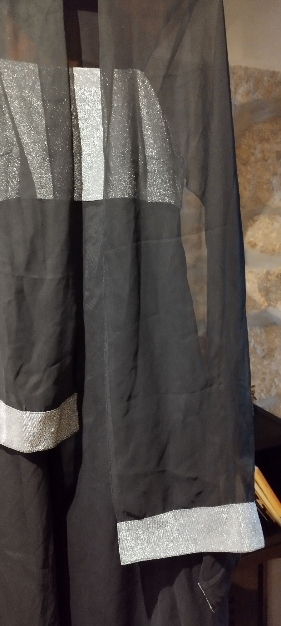 Vestido de cerimônia preto/prateado