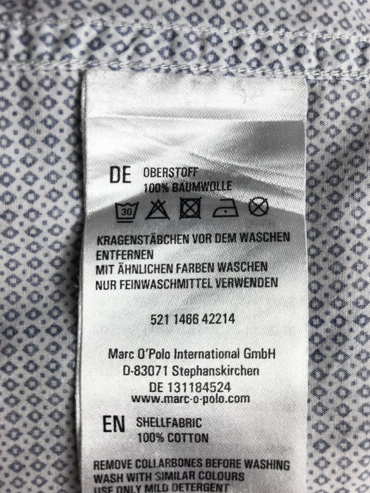 Niebieska elegancka koszula męska Marc O’Polo regular fit dl.rękaw