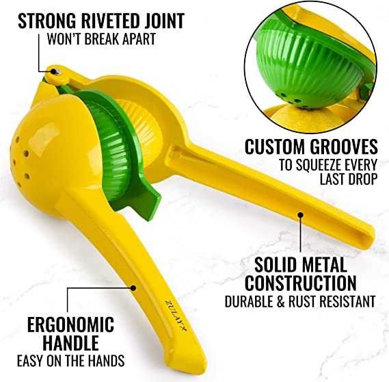 ручний прес для цитрусових Zulay Metal 2-In-1 Lemon Lime Squeezer