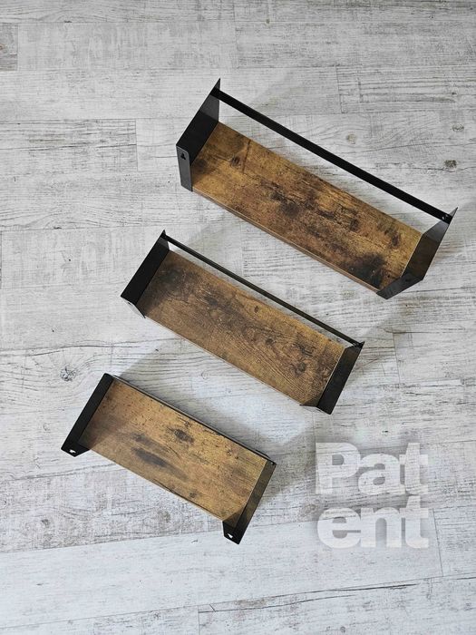 Półka łazienkowa 3 sztuki loft retro na ścianę ścienne dekoracja