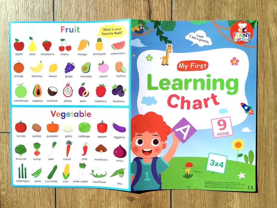 Edukacyjny plakat A4 - My First Learning - Angielski dla dzieci