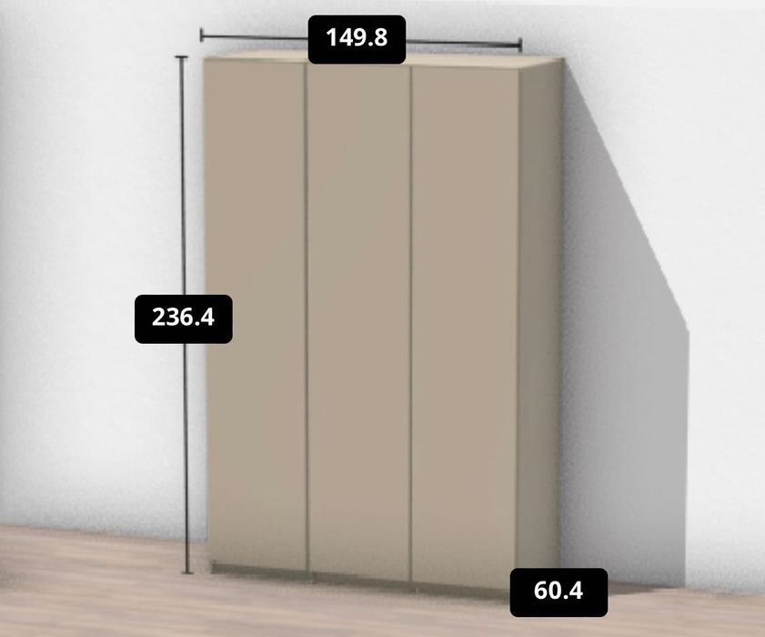 PAX REINSVOLL Kombinacja szafy, beżowy, 150x60x236cm