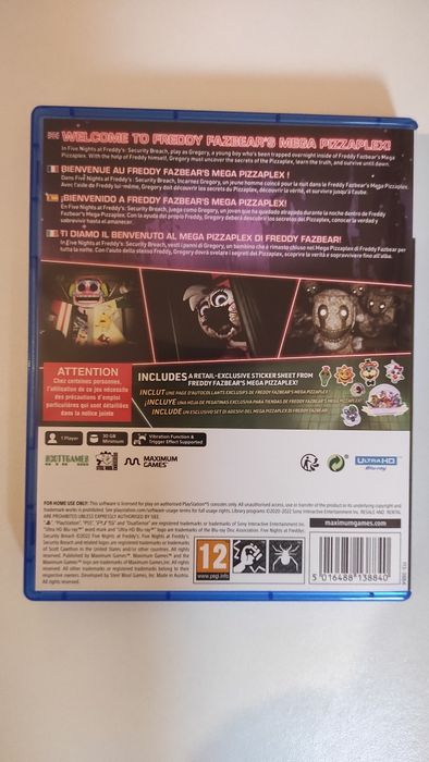 Jogos PS5 Five Nights at Freddys Security Breach