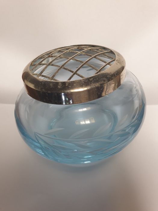 Vintage floreira - potpuri pote em vidro Alexandrite - muda de cor