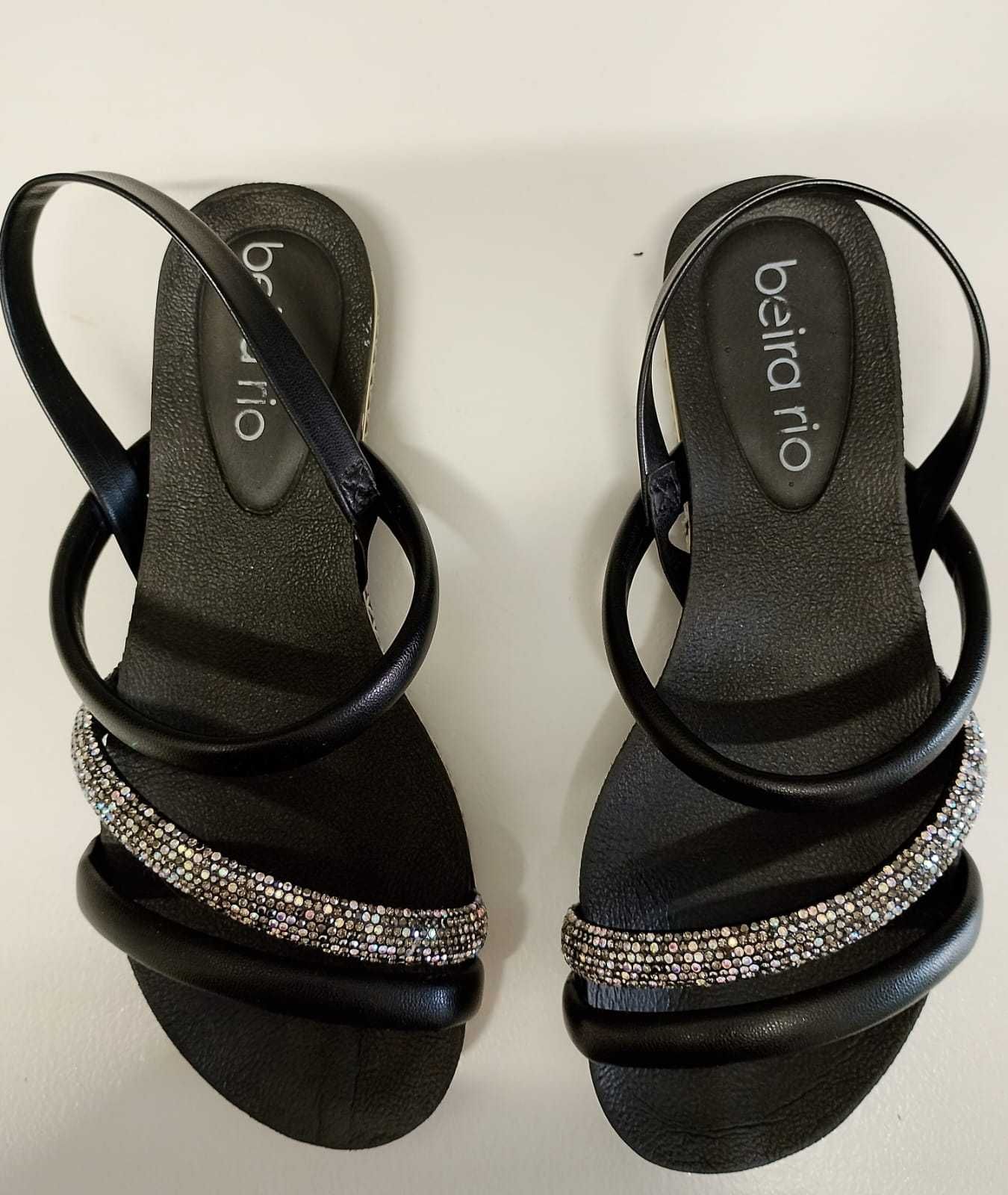 Sandália Beira Rio Strass Flat tamanho 38
