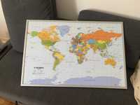 Quadro de cortiça - Mapa mundo