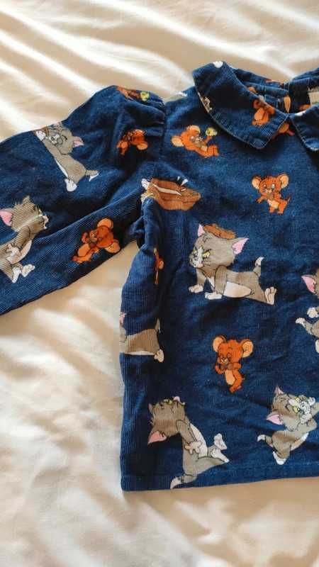 Camisa azul marinho Tom & Jerry, 18 meses, marca mini Ramilans