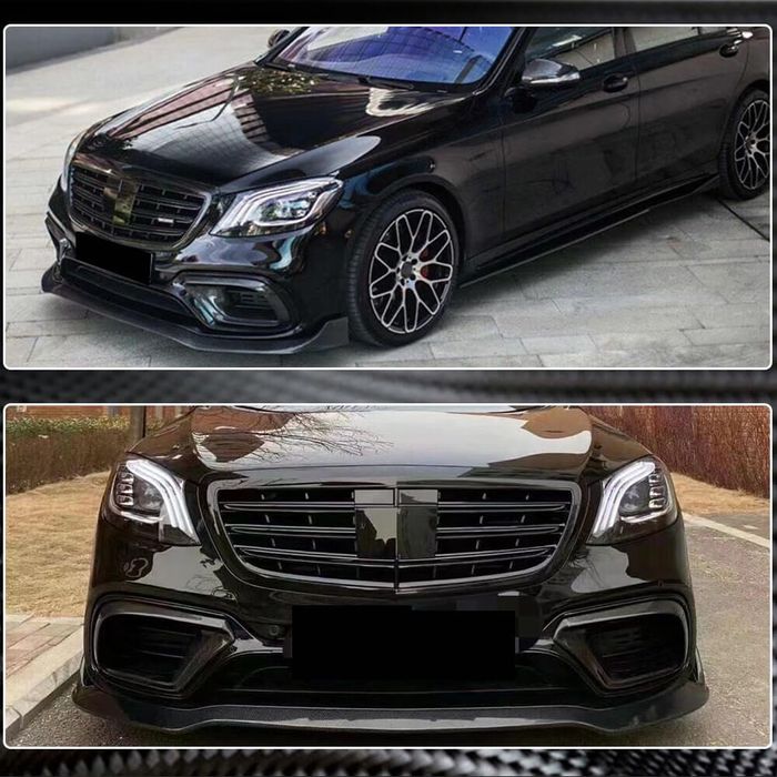 Губа на передний бампер Mercedes W222 накладка на бампер юбка обвес