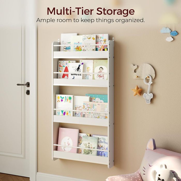 Haus Projekt Biały regał na książki z drewna 57 szer. x 112 wys. cm