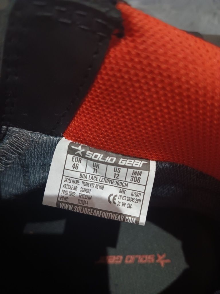 Lekkie buty obuwie robocze męskie BHP Solid Gear 46 GORE-TEX nubuk