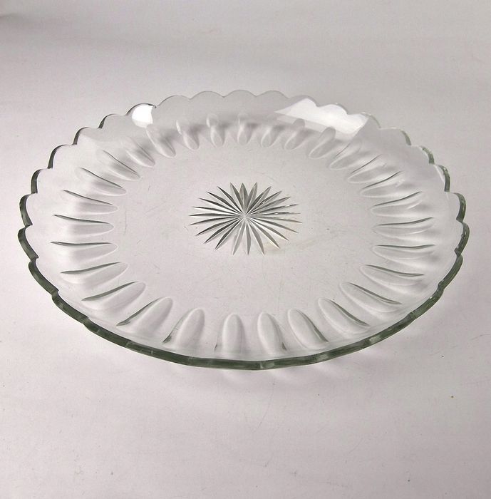 Biedermeier wielka stara patera półmisek szkło ołowiowe lata 1890