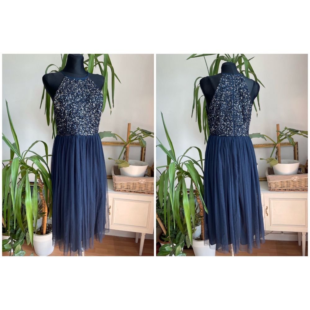 Maya deluxe sukienka tiulowa midi cekinowa 42 xl L 40 asos