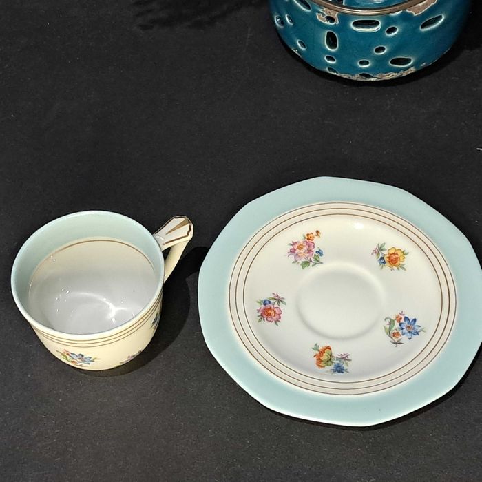 Limoges filiżanka i spodek przedwojenna porcelana Art Deco