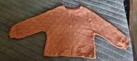 pomarańczowy sweter wełniany szydełko 40/42 handmade