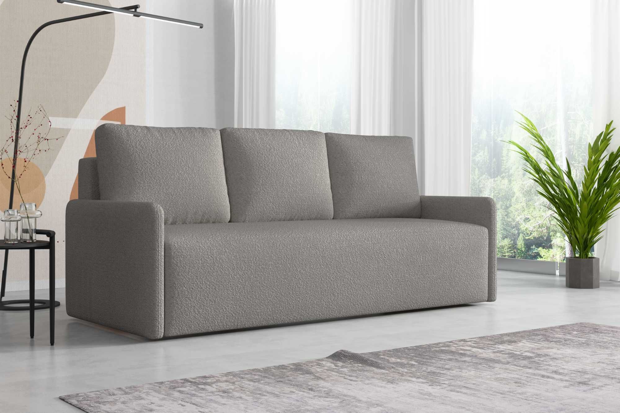 Kanapa Flavio. Sofa, wersalka. Sprężyny bonell, tkanina boucle baranek