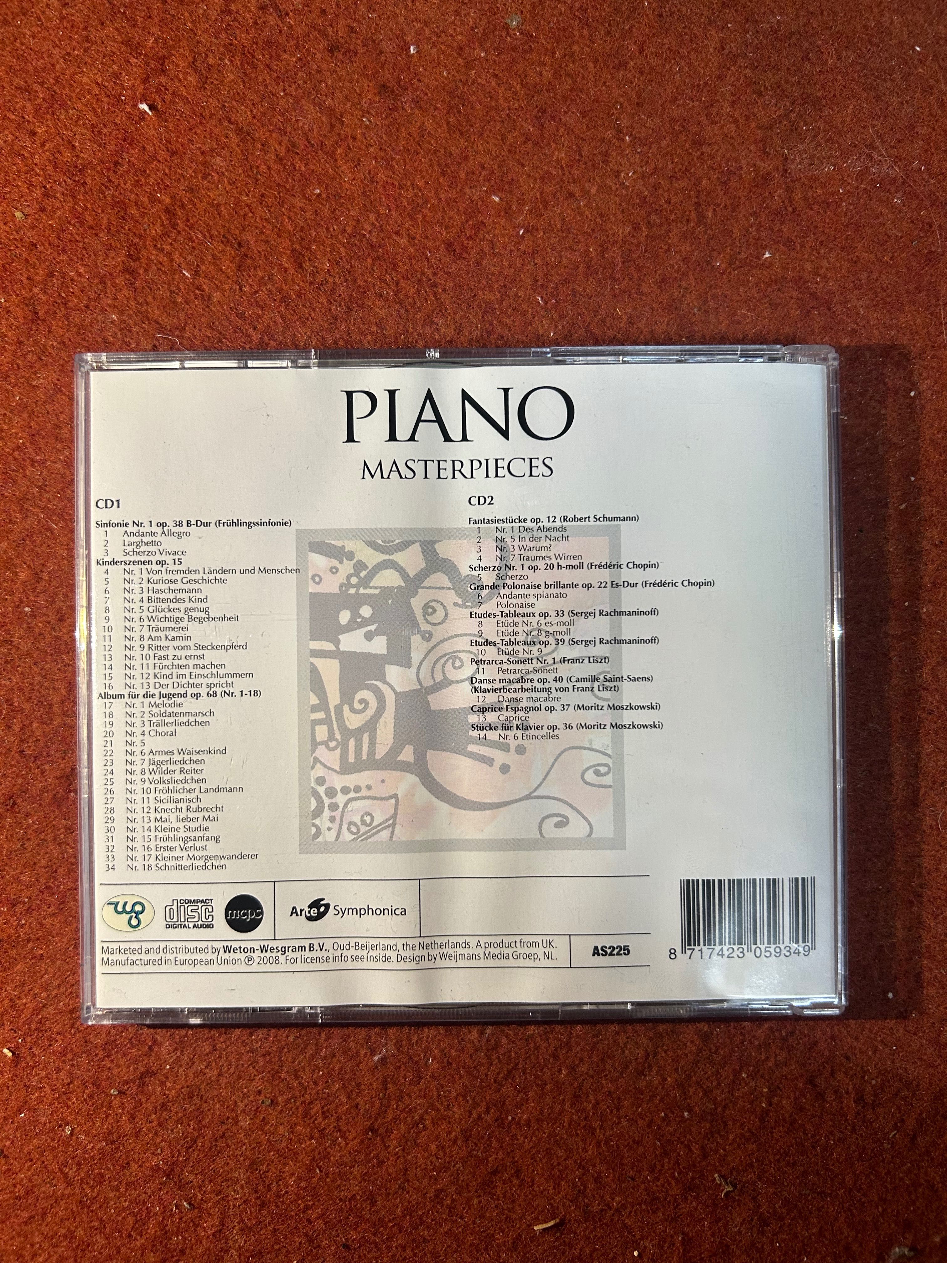 Cd  SCHUMANN, LISZT, CHOPIN Piano Masterpieces
