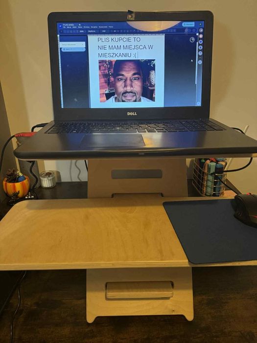 Drewniane "Biurko" stojące, nakładka na laptopa tanio