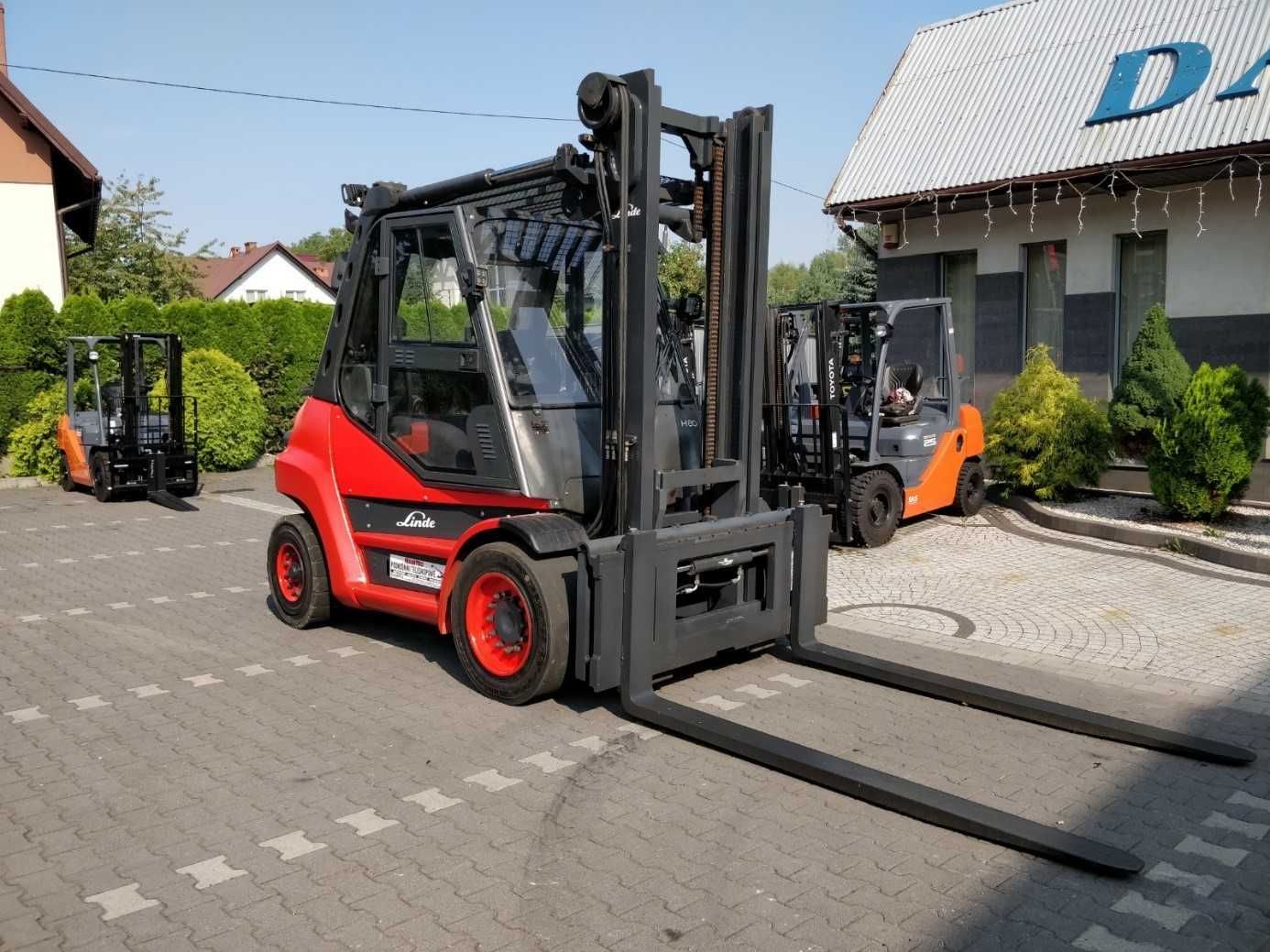 Wózek widłowy LINDE H80T widlak 8t duplex 396 kabina pełna