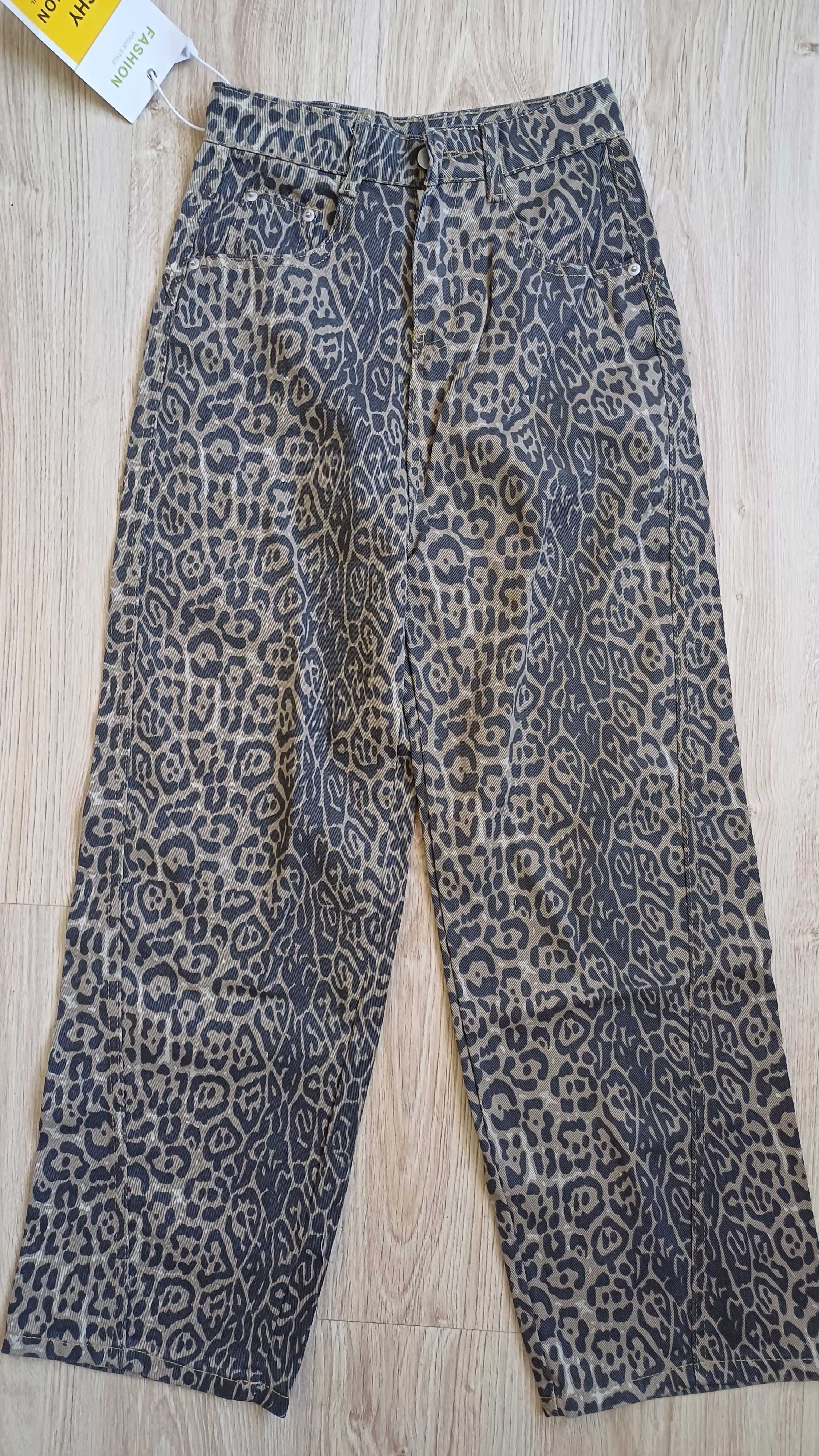 Amerykańskie retro jeansy 2024 panterka Rozmiar S