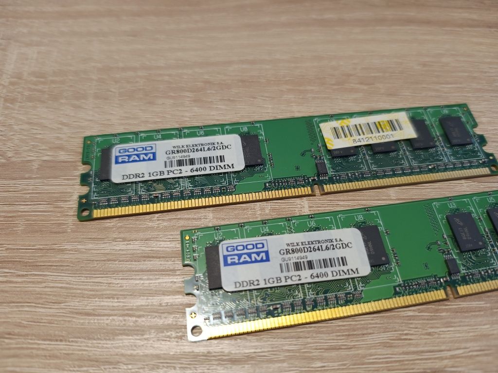 Pamięć RAM DDR2 PC2 800MHz PC6400 Goodram 2GB 2x 1GB Dual Gwarancja