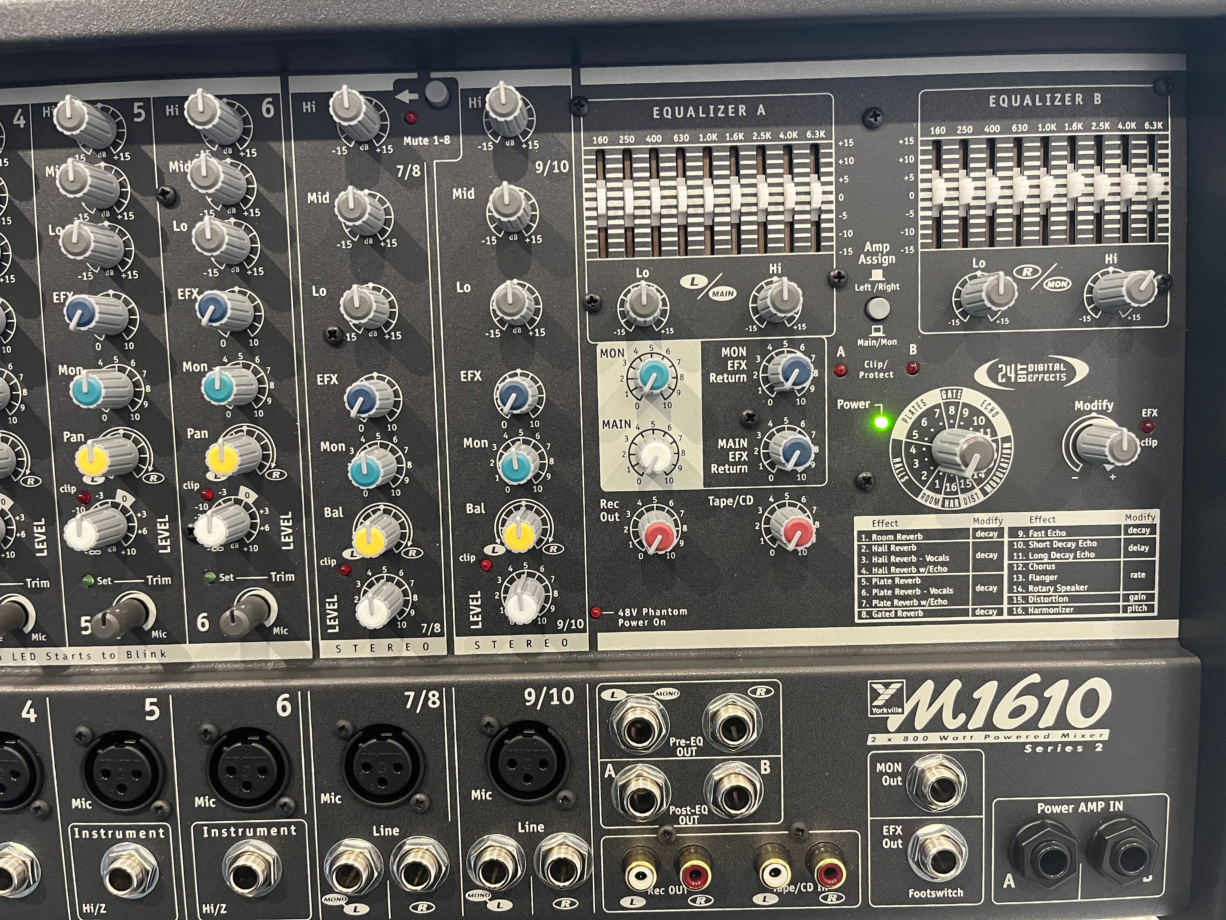 Yorkville Sound Canada M1610 Mikser ze wzmacniaczem 2x800w, 10 inputs