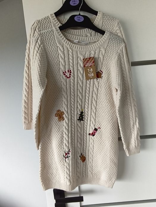 2 nowe sukienki na święta 128 cm