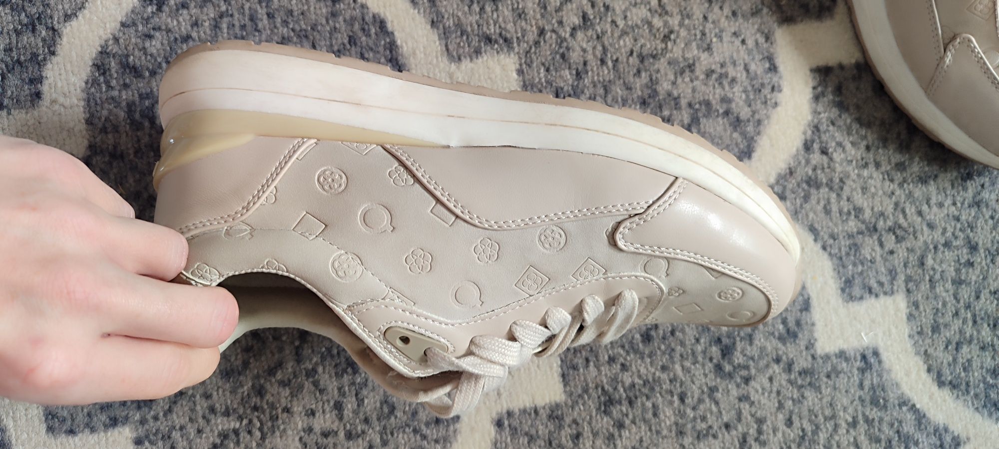 Sneakersy buty damskie beżowe Quazi