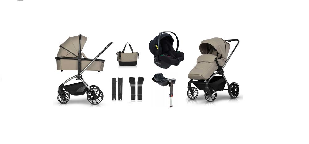 Zestaw 4w1 wózek GIRO Easygo Savana Beige + Fotelik AVIONAUT + Baza